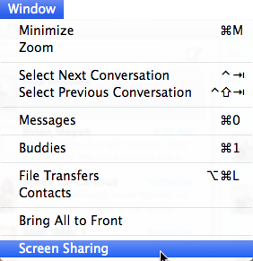 Mac Messages Screen Sharing Menu Item